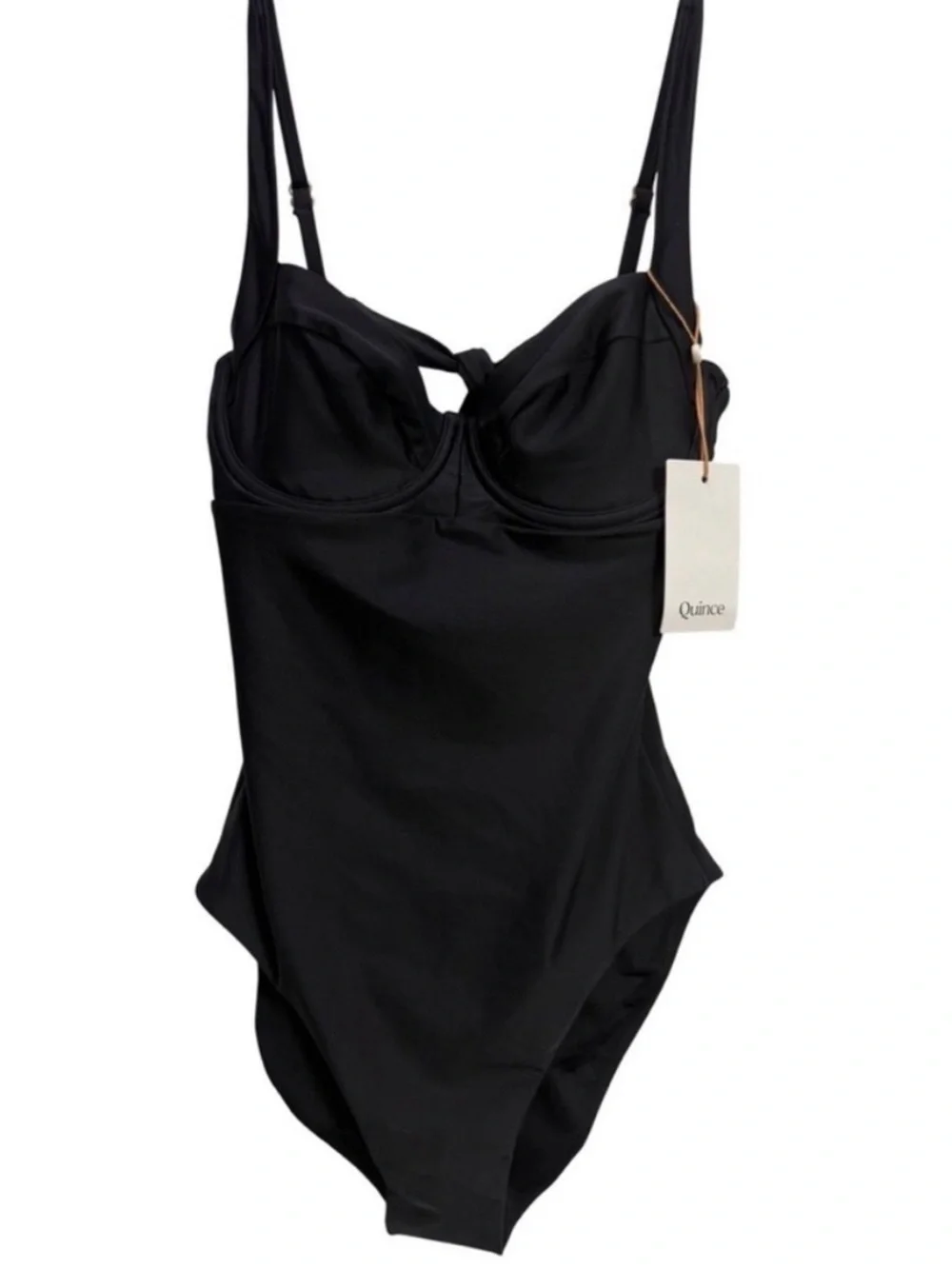 Quince Black One-Piece Swimsuit with Supportive Underwire